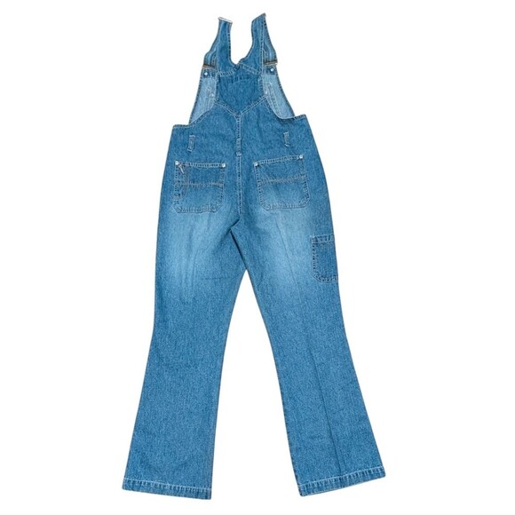 Vintage L.A. Blues Bib overalls size Small 90's Y2K carpenter denim front seam - Picture 2 of 11